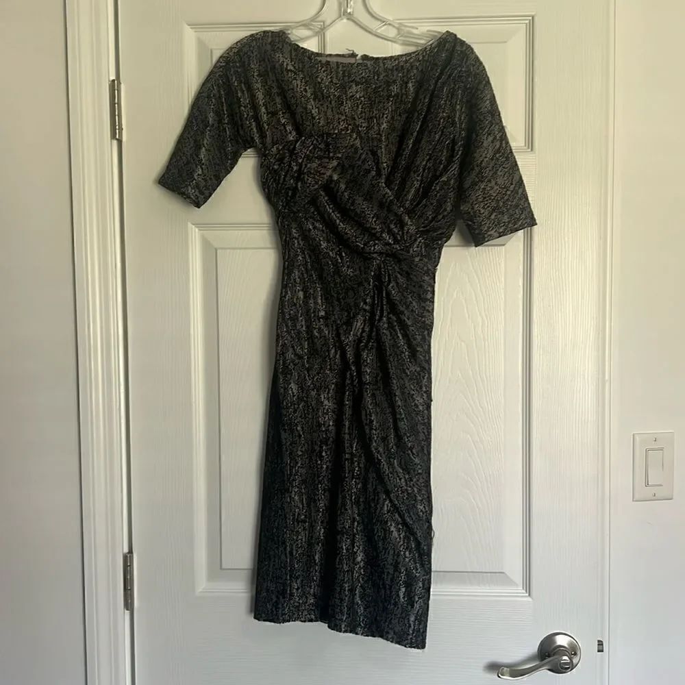 Reiss Knotted Gray/Black Dress - Cocktail Dress Size 2